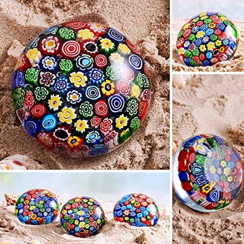 Eustuma Hand Blown Glass Flower Figurine Paperweight