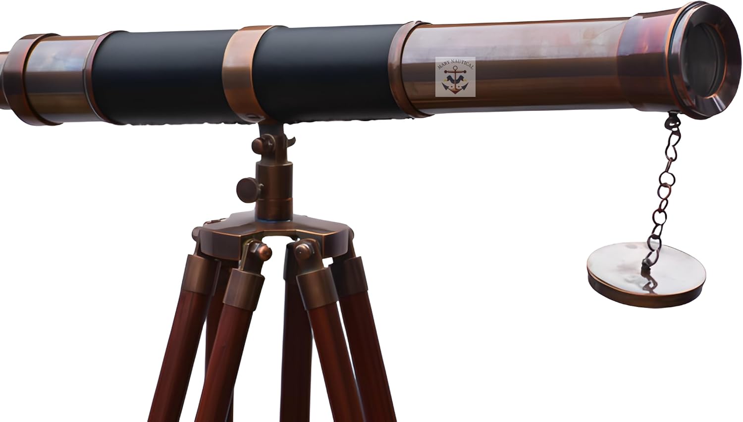 Vintage Nautical Brass Telescope with Tripod Stand