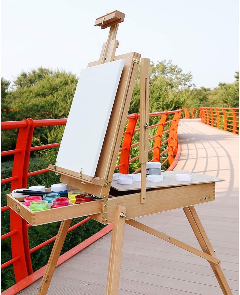 Foldable Artist Easel with Drawer for Outdoor Painting