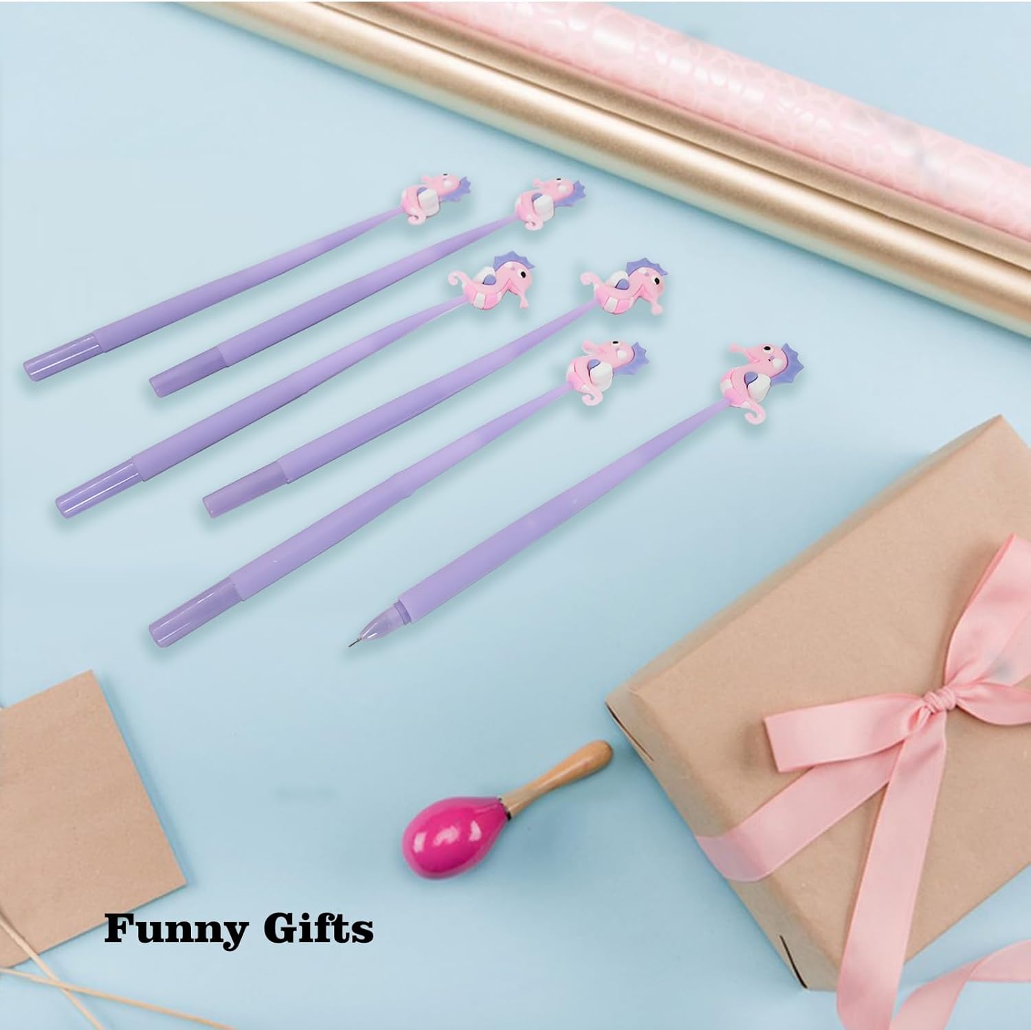 12 PCS Kawaii Seahorse Shaped Gel Pens