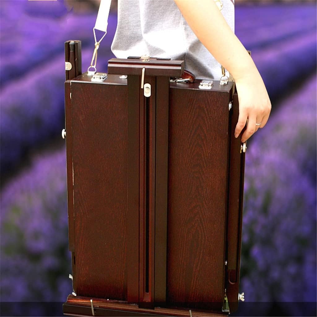 EliteBloom Red Adjustable Wooden Sketching Easel Box