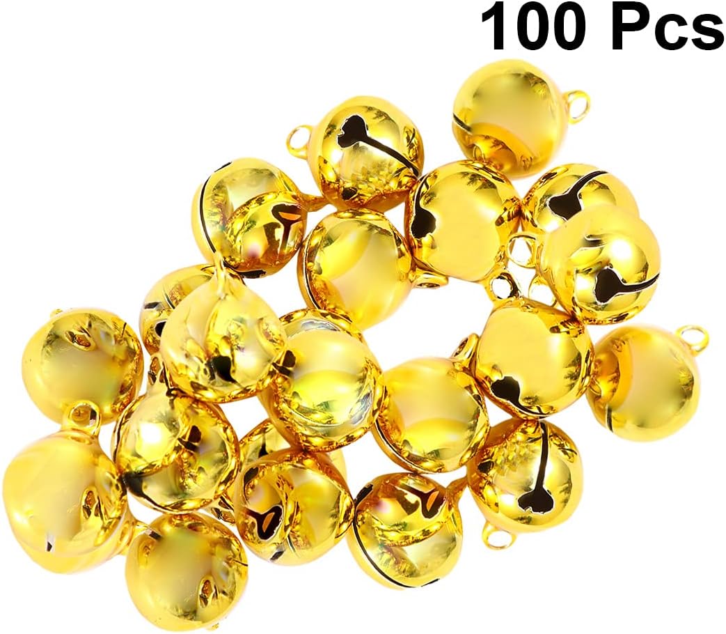 ABOOFAN 100pcs Mini Metal Jingle Bells Christmas Decoration