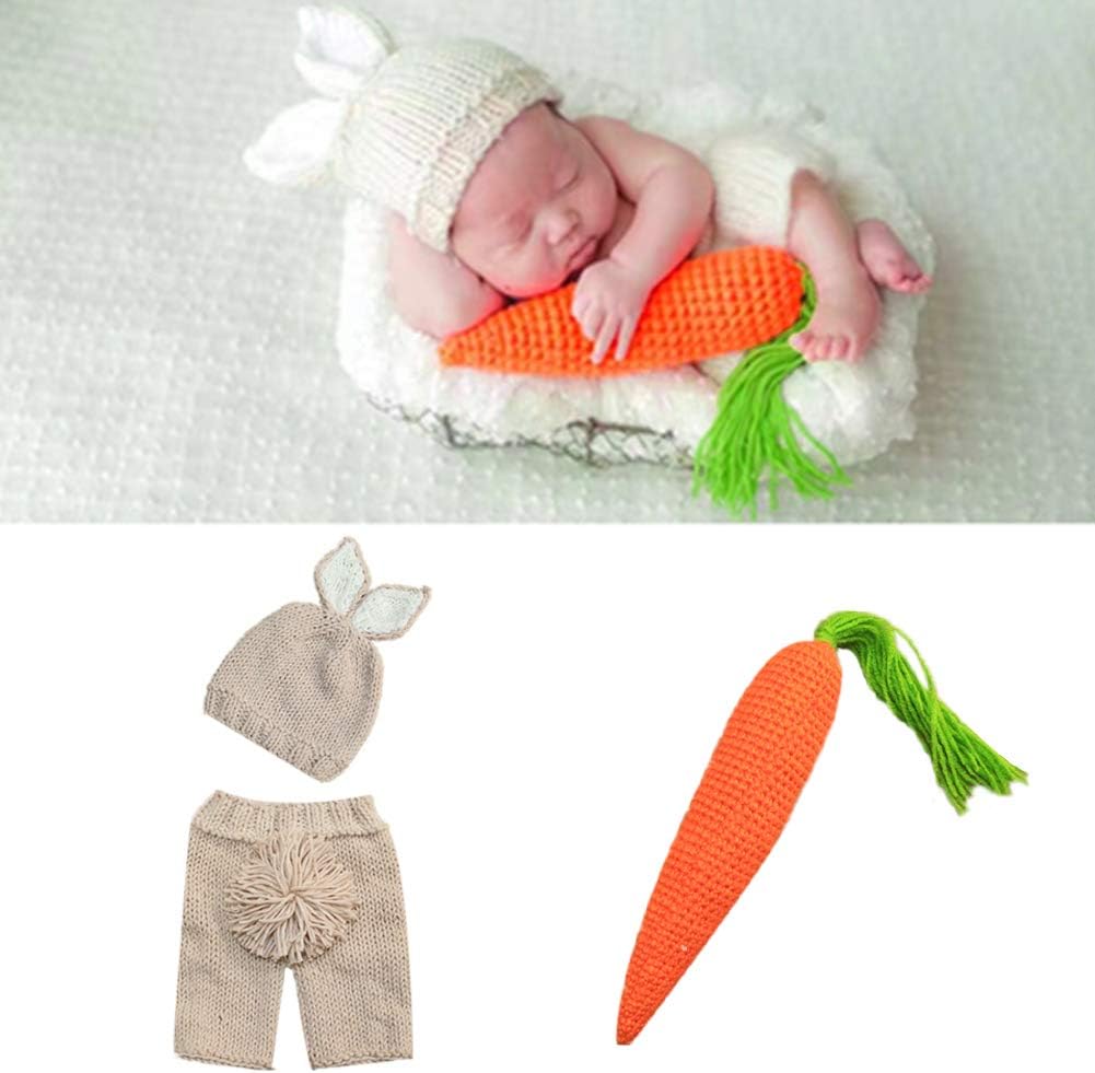 Newborn Baby Easter Carrot Rabbit Posing Prop Set