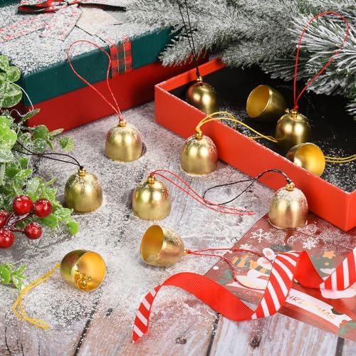 YGAOHF 12 Pcs Gold Bells with Hanging Rope