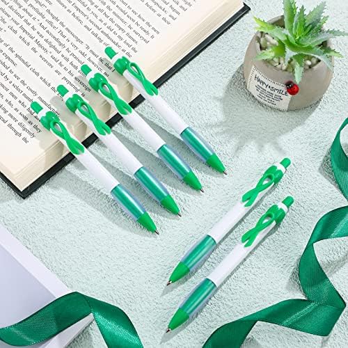 Yexiya 200 Pcs Green Ribbon Awareness Pen Set