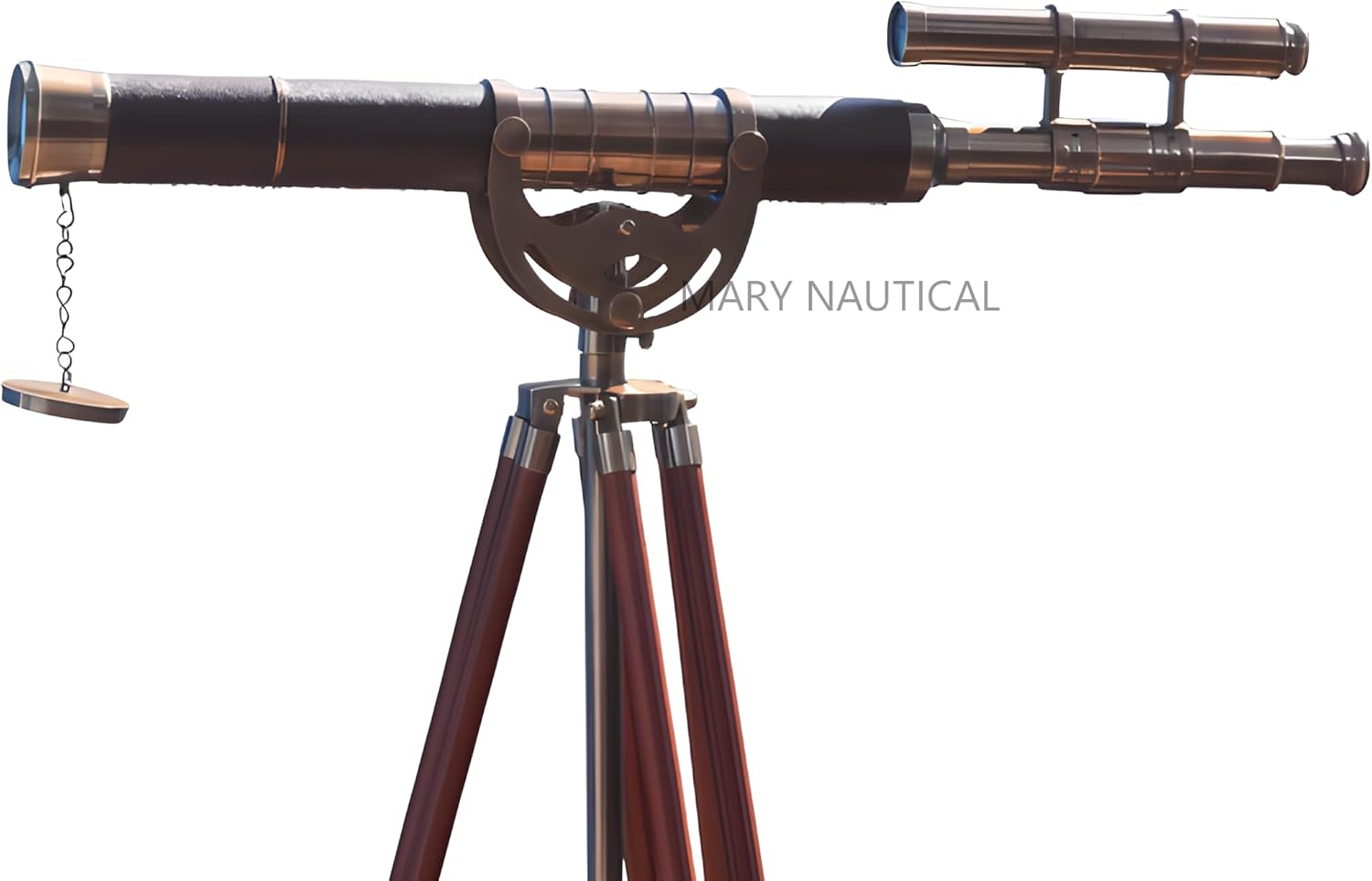 Antique Brass Telescope with Wooden Tripod Stand