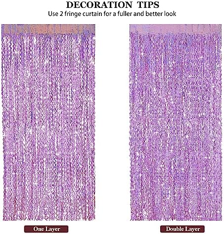 4 Pack Pink Tinsel Curtain Party Backdrop