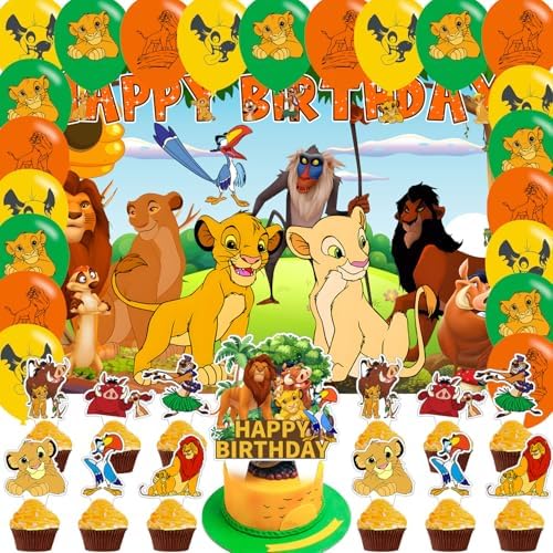 Lion Birthday Party Backdrop 5x3ft