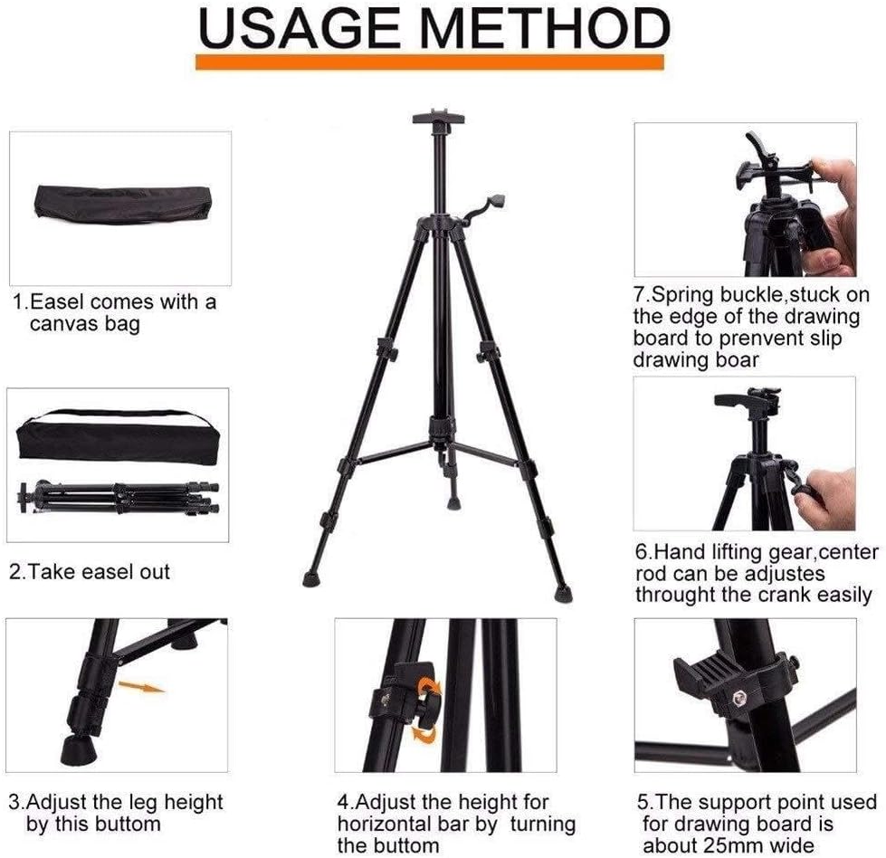 Portable Hand Crank Telescopic Metal Easel