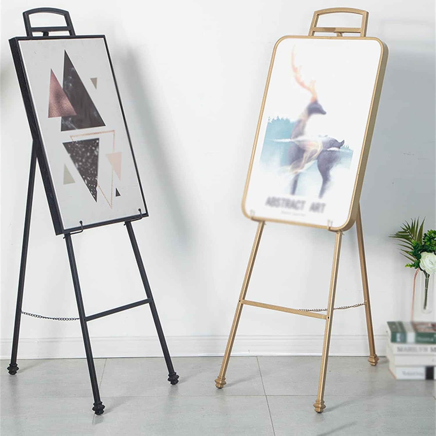 Gold Metal Art Easel Stand for Painting and Display