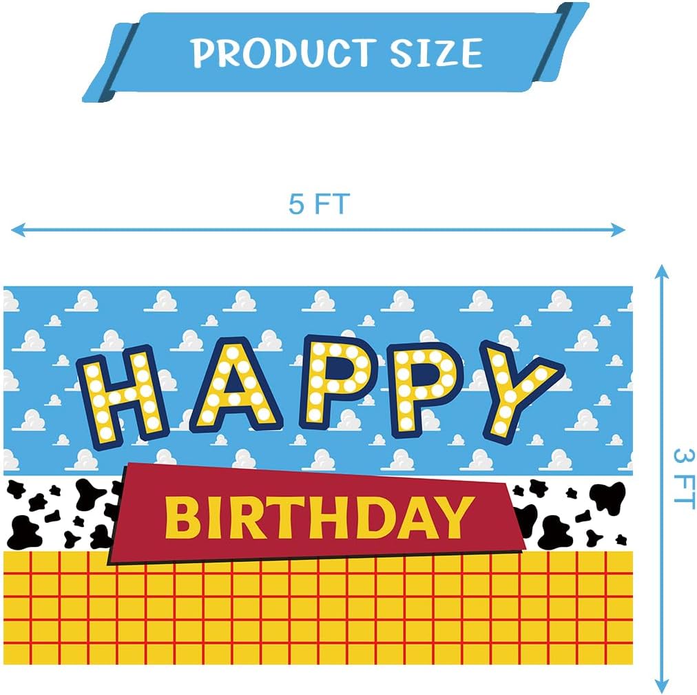 Cartoon Story Birthday Backdrop 5X3FT