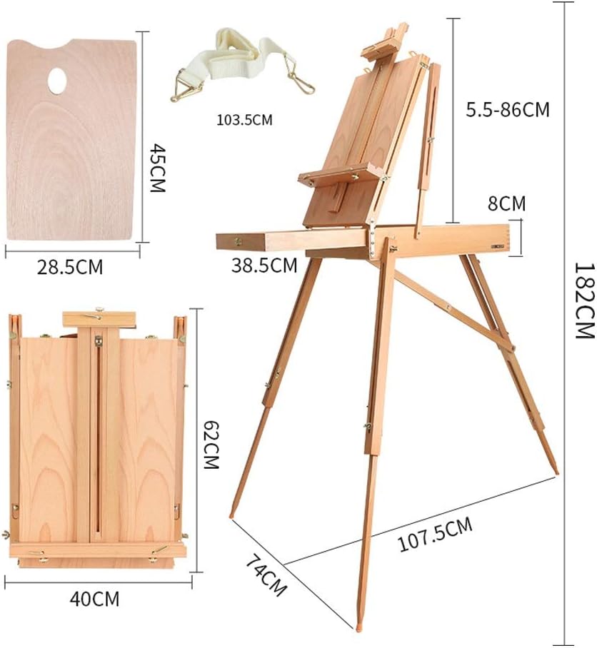 Foldable Artist Easel with Drawer for Outdoor Painting