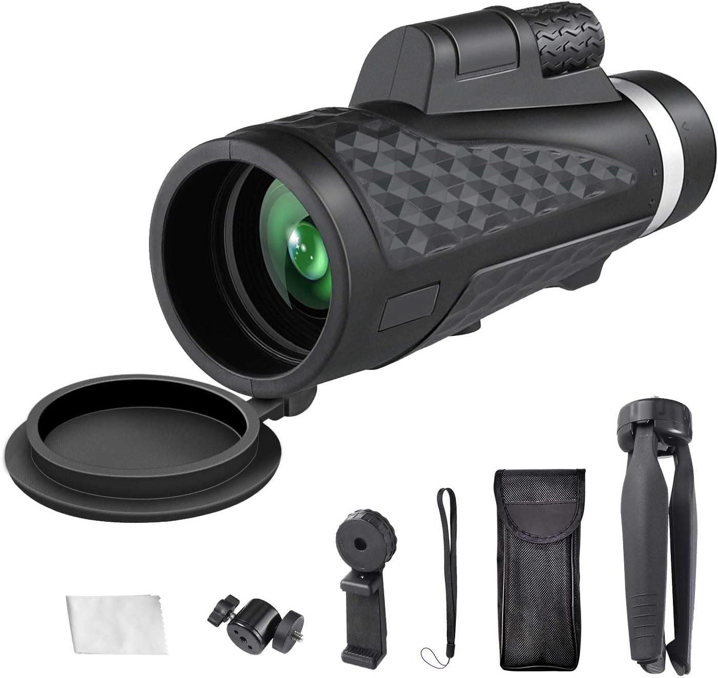 80x100 High Power Monocular with Tripod Smartphone Adapter