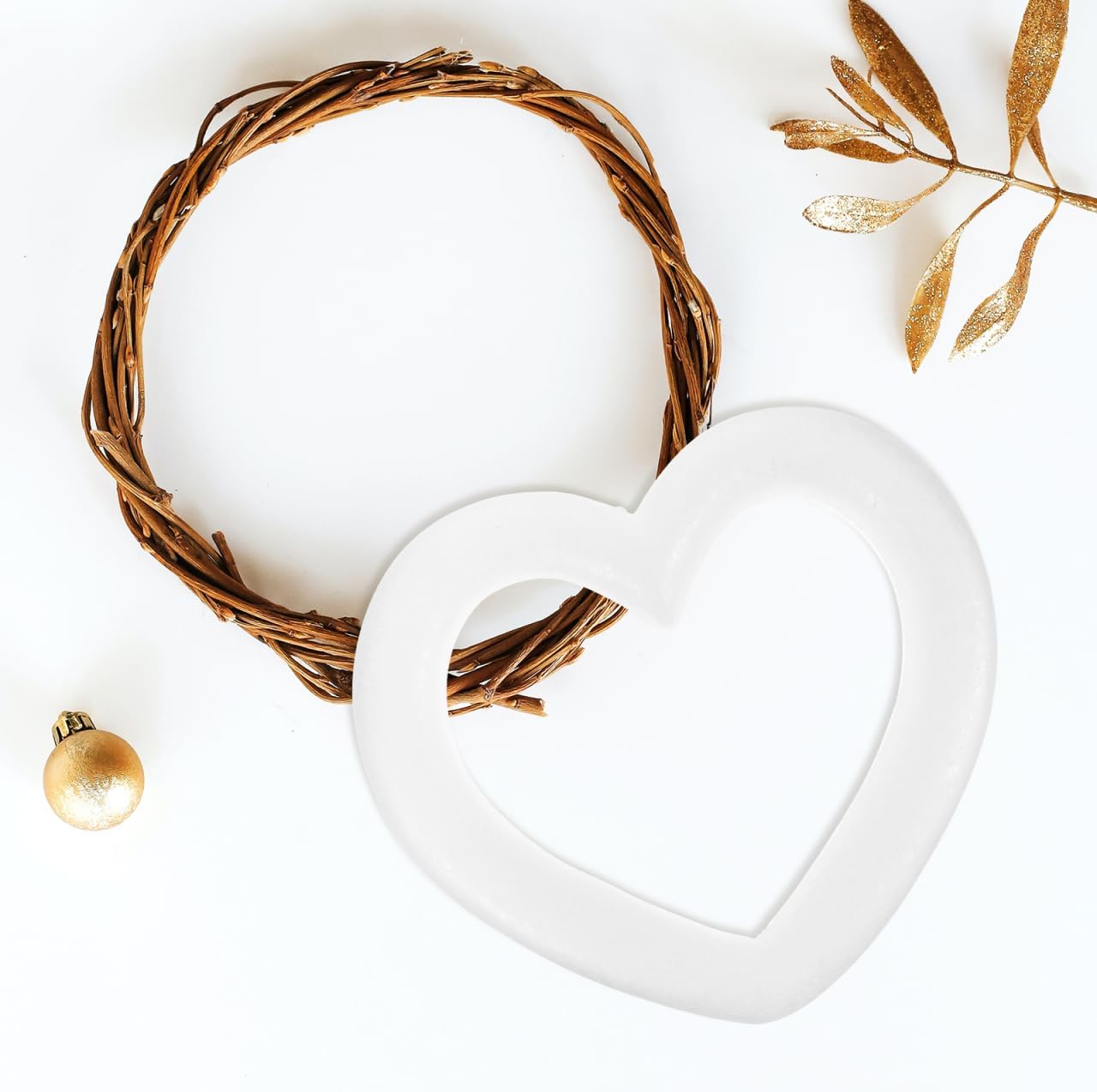 2PCS Foam Heart Rings DIY Craft Supplies Christmas Decor