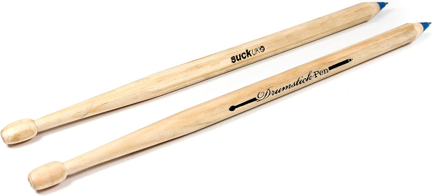 Suck UK Drumsticks Ballpoint Pens - Set of 2 Blue Pens