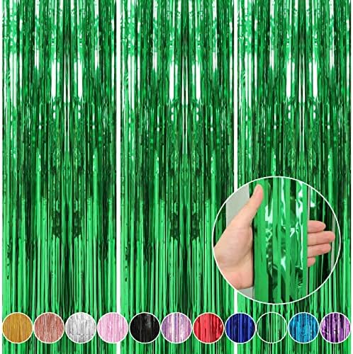Crosize 3 Pack Foil Fringe Curtain Backdrop for Parties