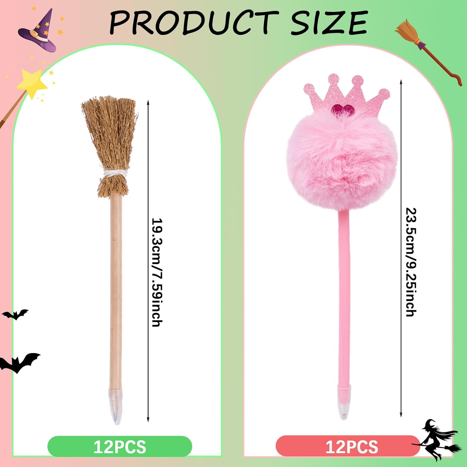 24 Piece Witch Party Favors Halloween Decor Pens Set
