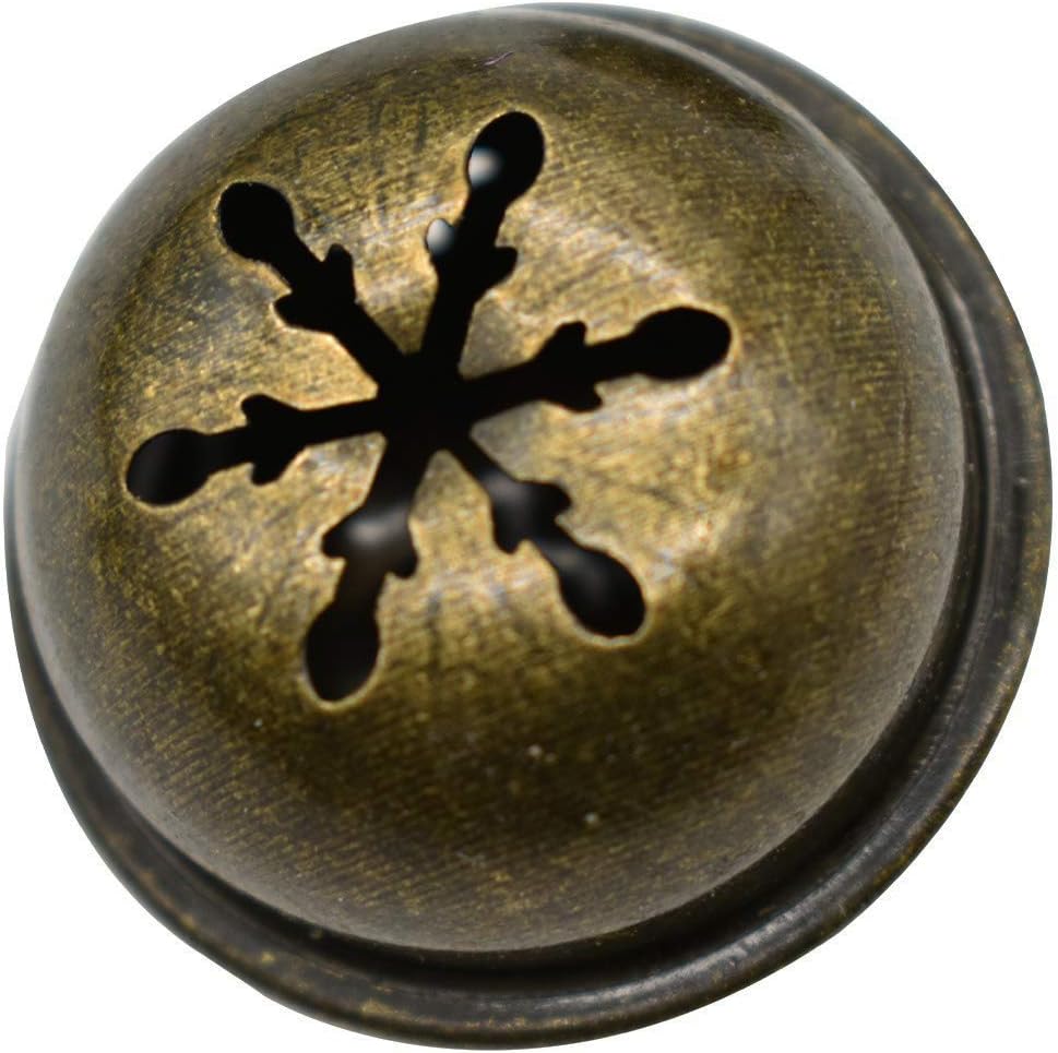 Maydahui 60 PCS Bronze Jingle Bells with Star and Snowflake Designs