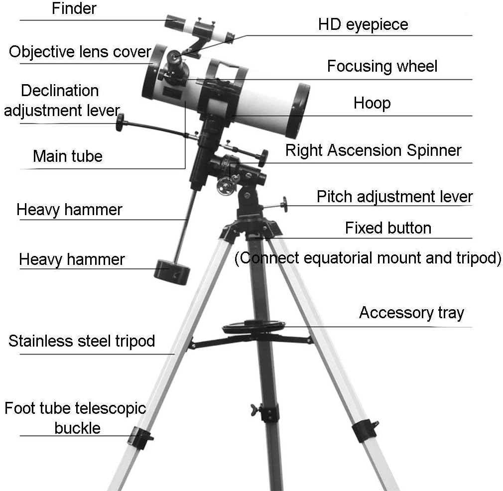 Adults Astronomy Reflector Telescope with Tripod and Eyepieces