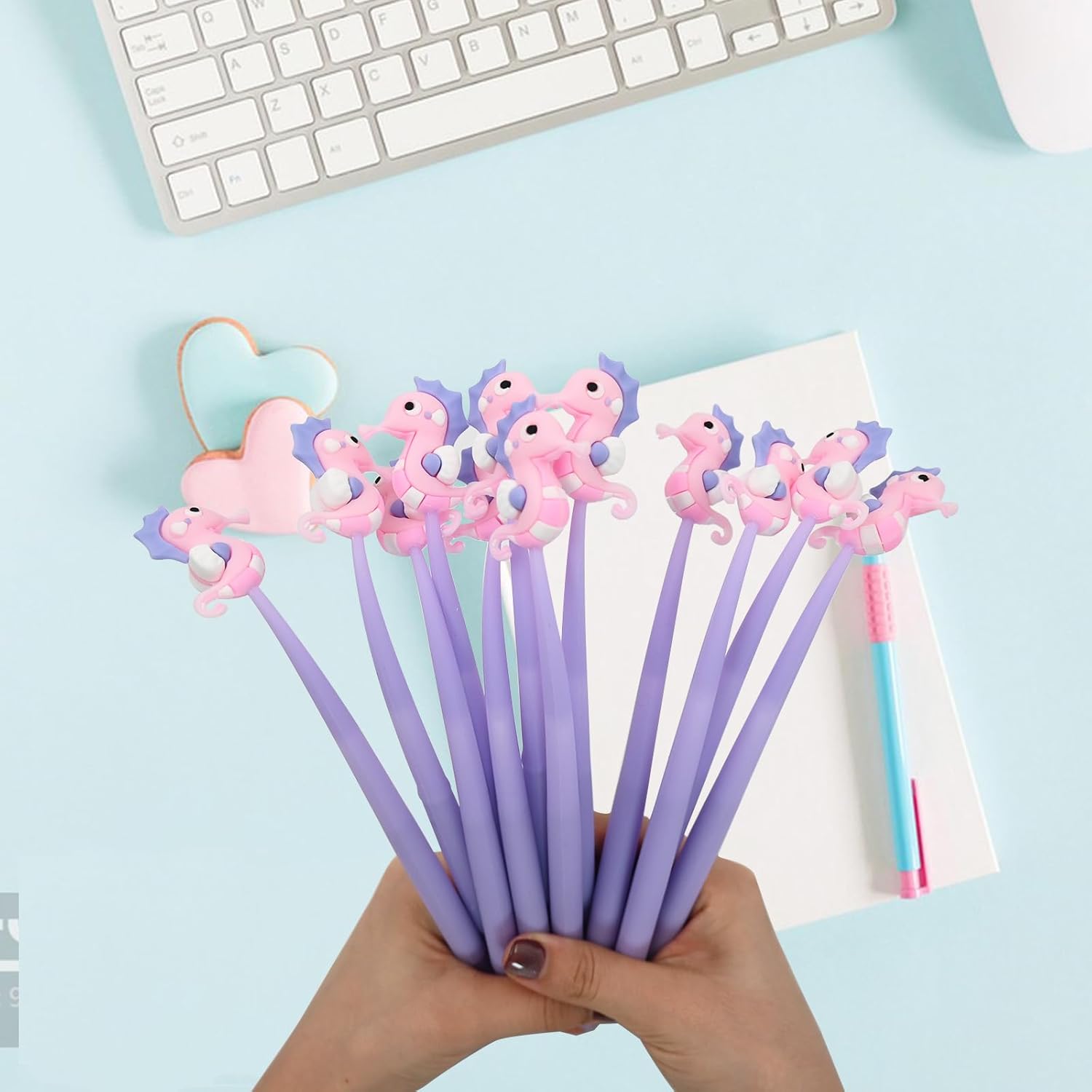 12 PCS Kawaii Seahorse Shaped Gel Pens