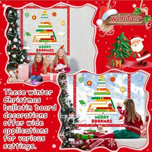 Christmas Bulletin Board Decoration Set with 74pcs Decorations