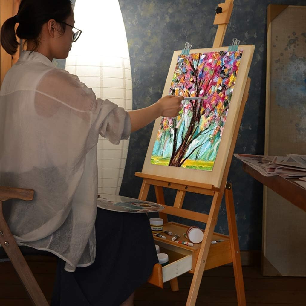 Adjustable Art Easel with Drawer and Polished Surface