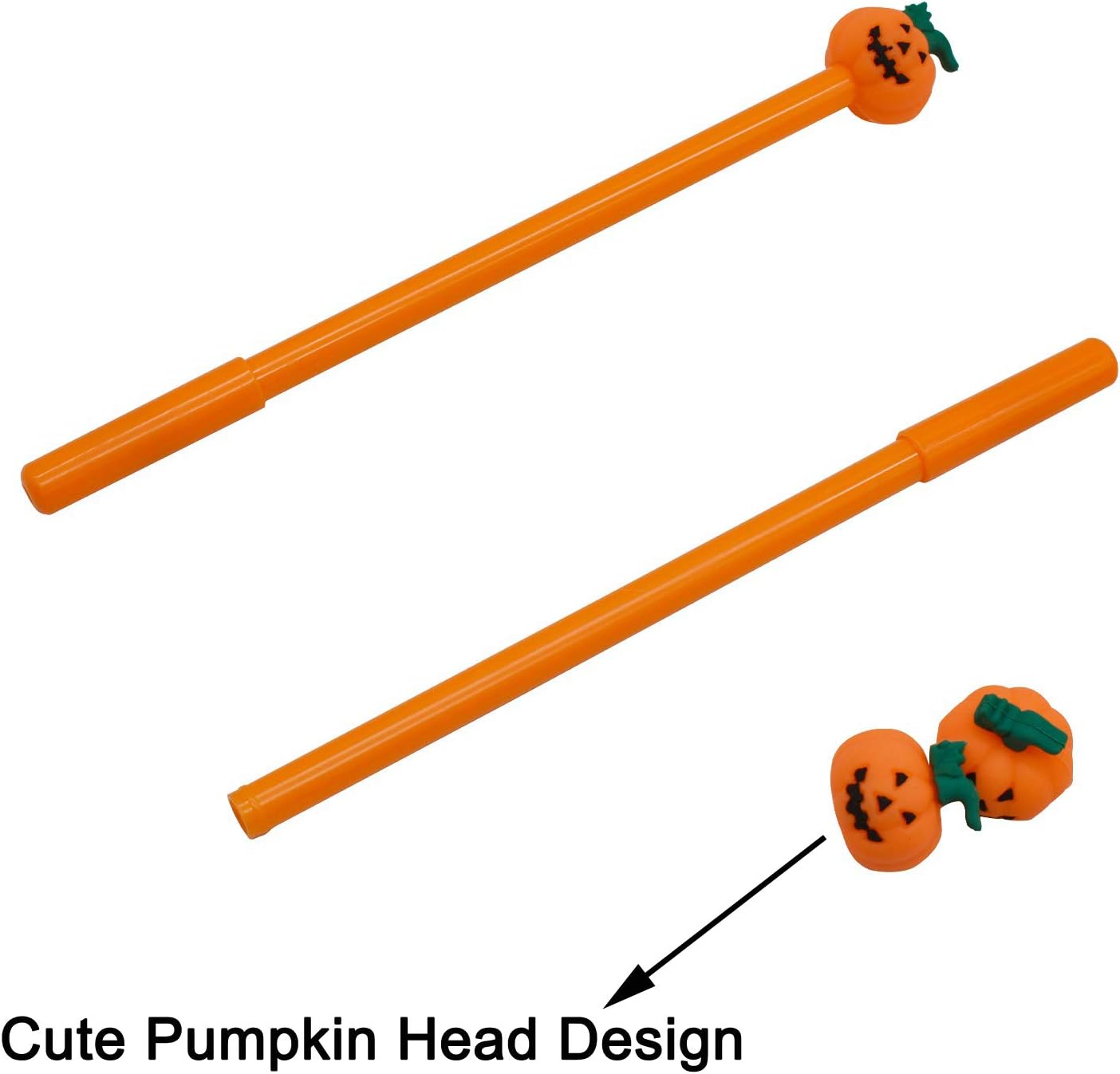 Maydahui 30 Pcs Halloween Pumpkin Shape Gel Ink Rollerball Pens