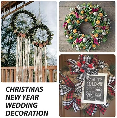 6 Pack 14 Inch Metal Wreath Frame with Hooks and Burlap