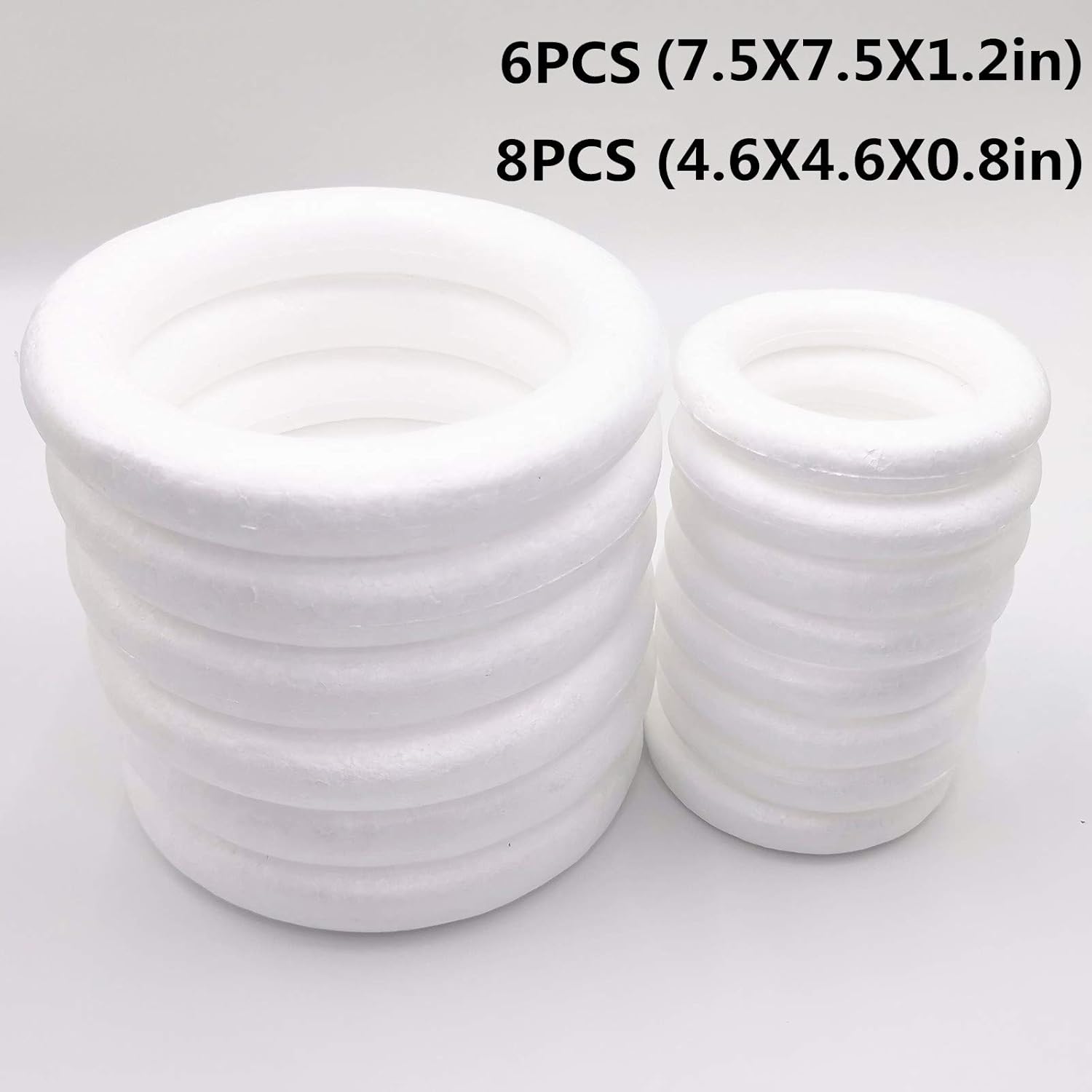 14 Pack Foam Wreath Form 2 Sizes for Crafts