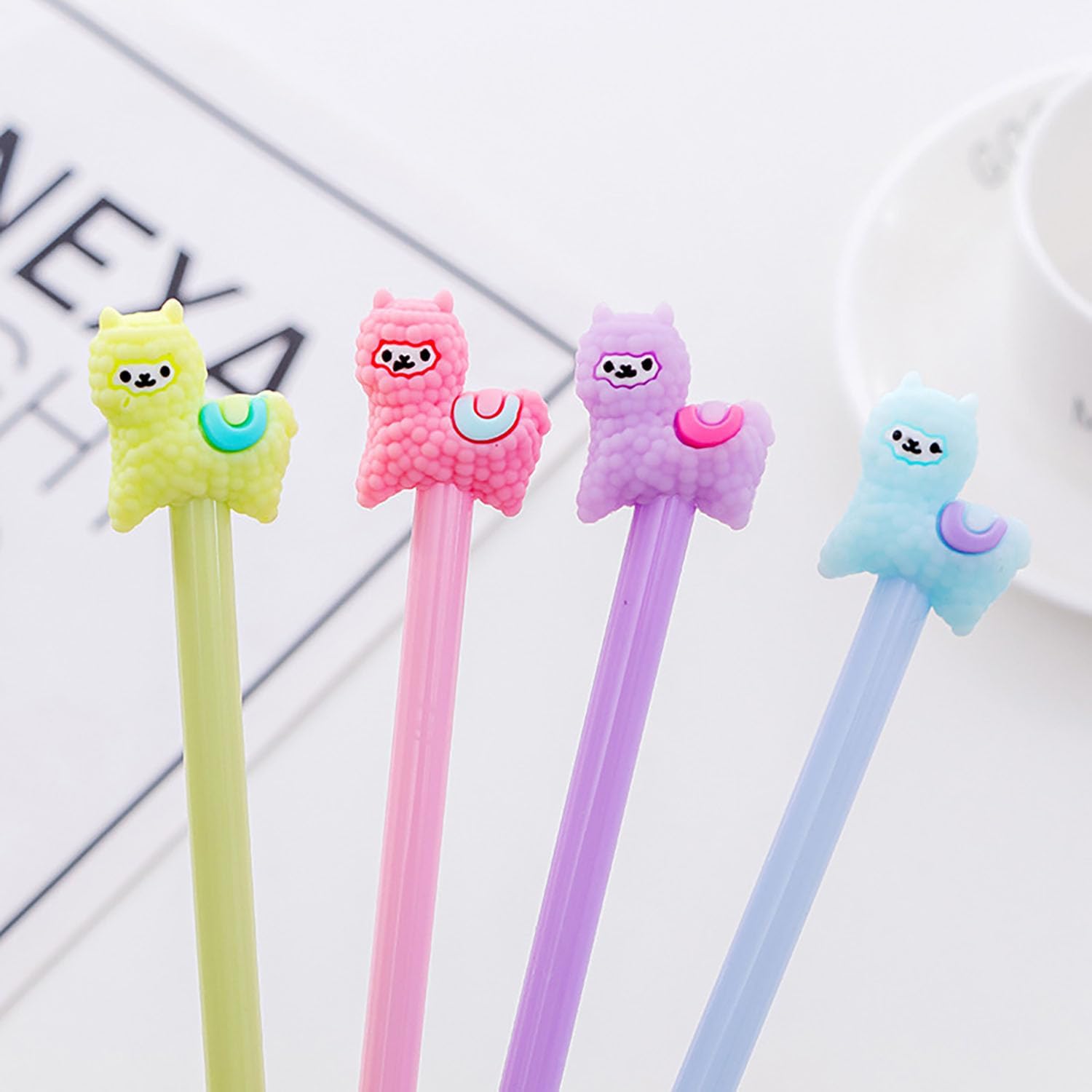 YYaaloa 28pcs Alpaca Shaped Gel Ink Pens 05mm Black