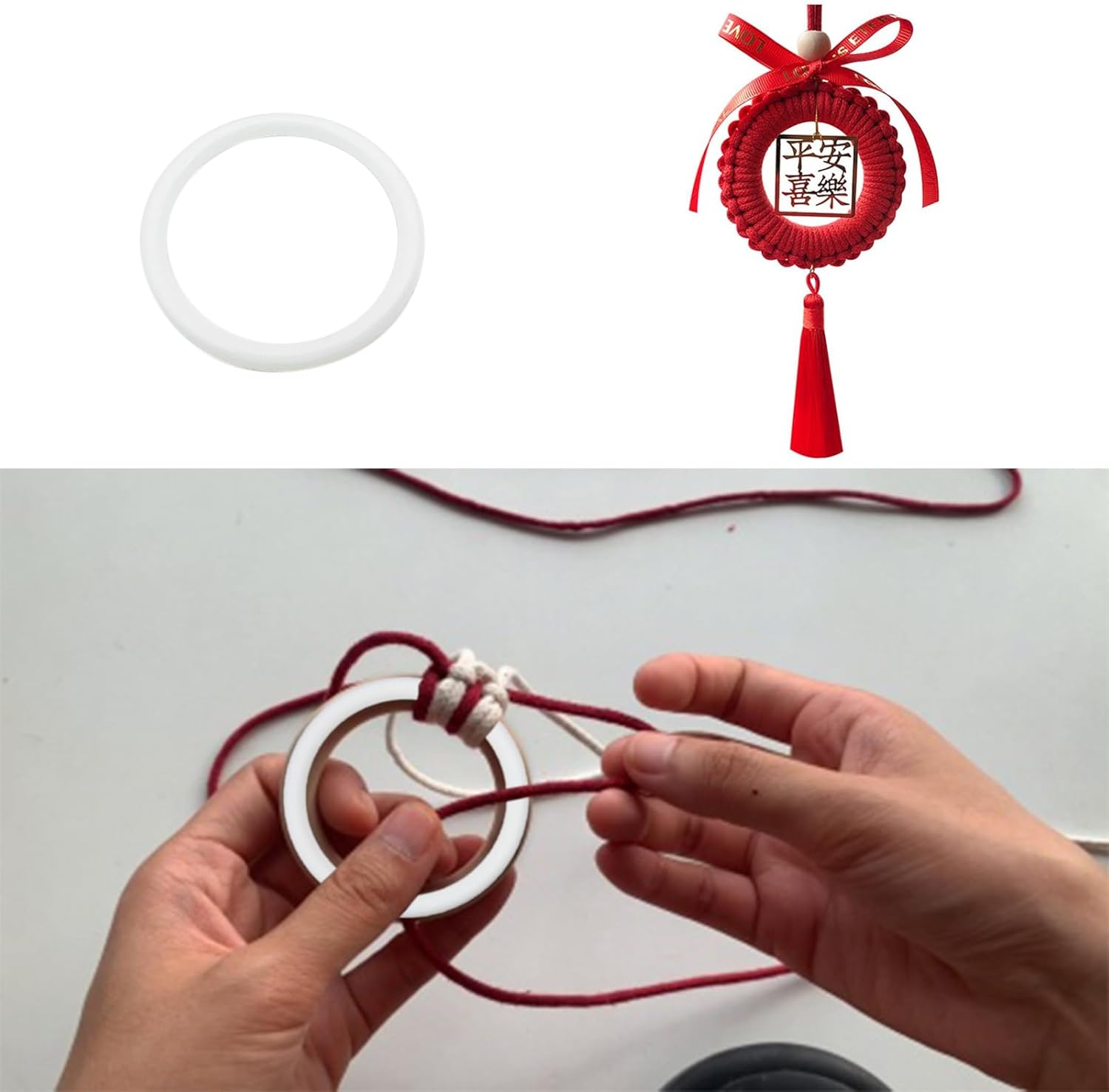 50 Pack 3 Inch Plastic Rings Hoops for Crafts DIY