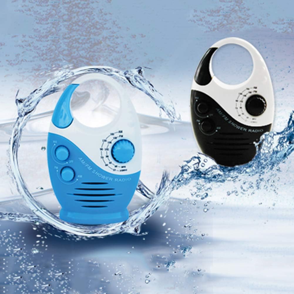 Shower Radio with AM FM Waterproof Portable Black