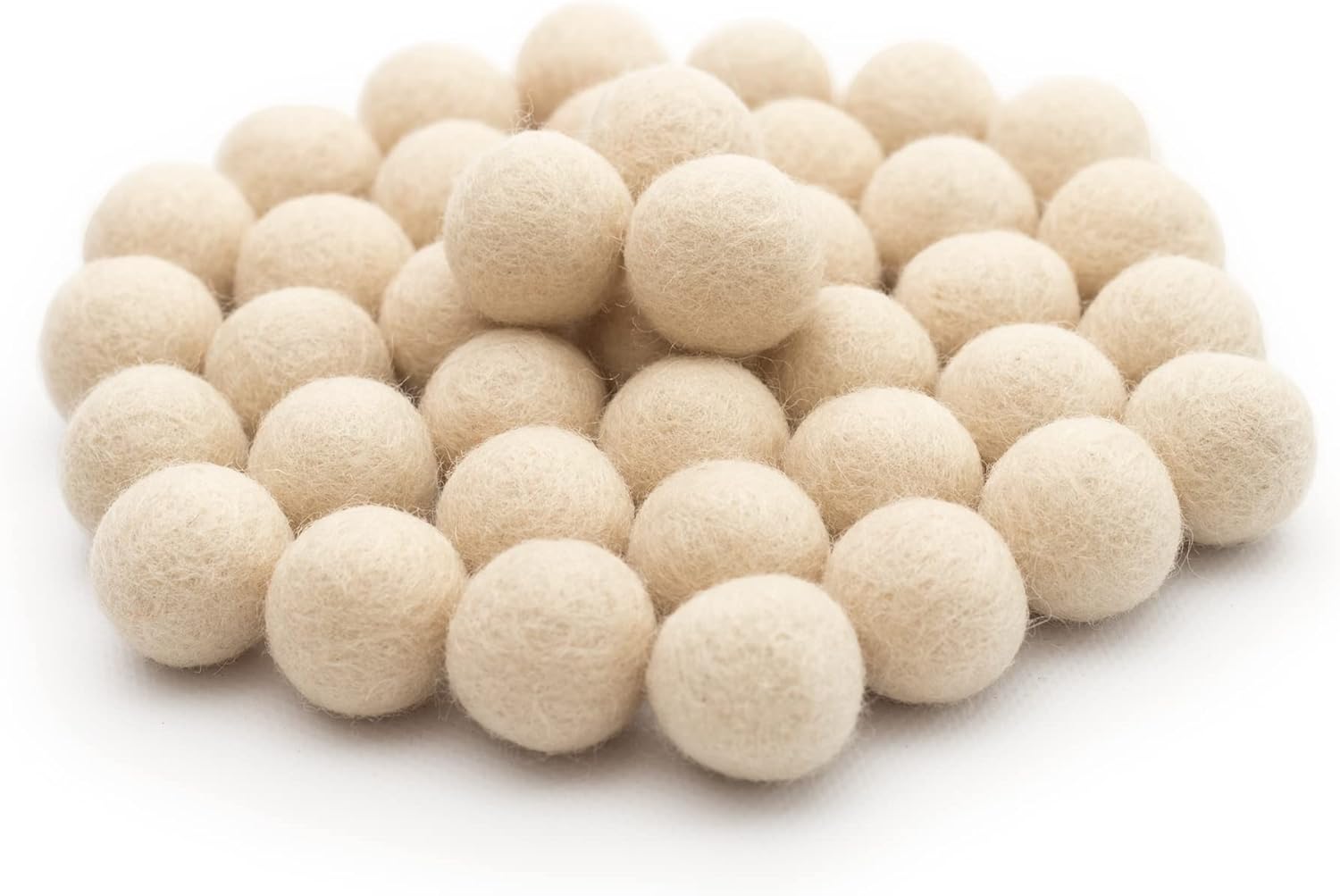 Glaciart One Felt Wool Balls 40 Pieces 2cm - 08 Inch Handmade