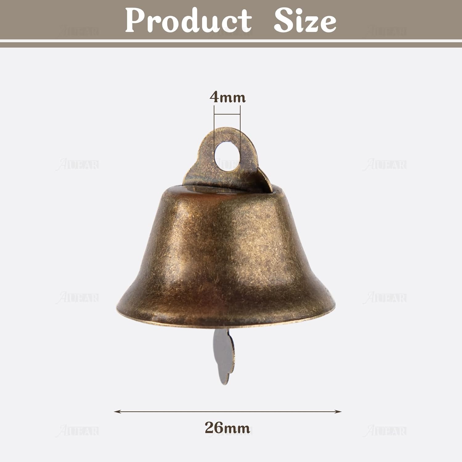 AUEAR 60 Pack Bronze Mini Jingle Bells 26mm Craft Decorations