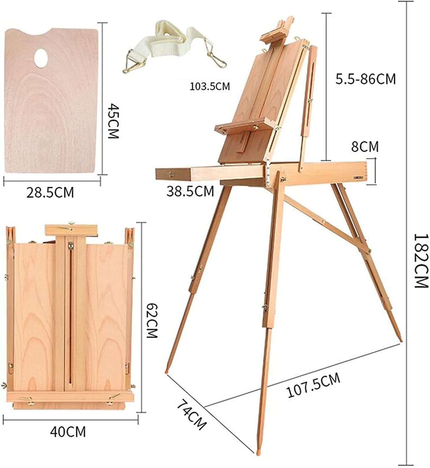Foldable Wooden Easel for Art Class and Play