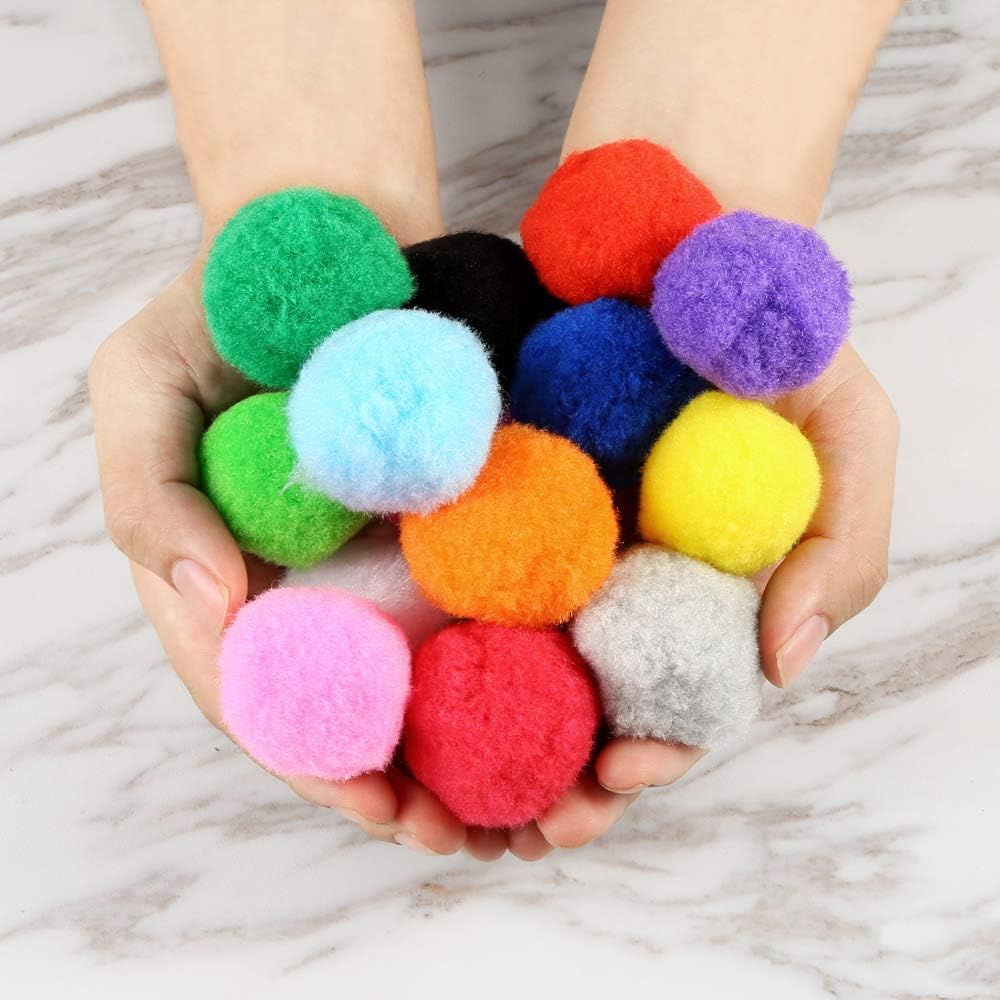 Pllieay 120Pcs 2 Inch Assorted Pom Poms for Crafts