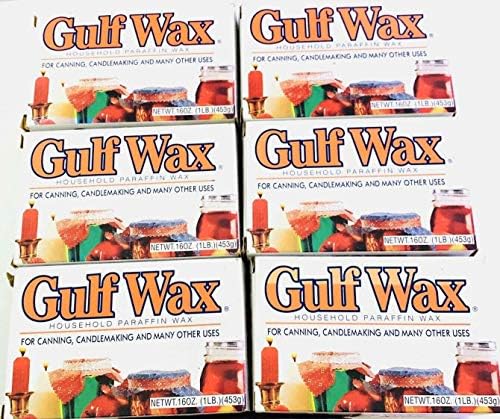 Lot of 6 16oz Paraffin Canning Candles Gulf Wax