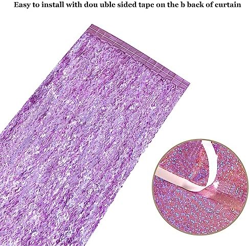 4 Pack Pink Tinsel Curtain Party Backdrop