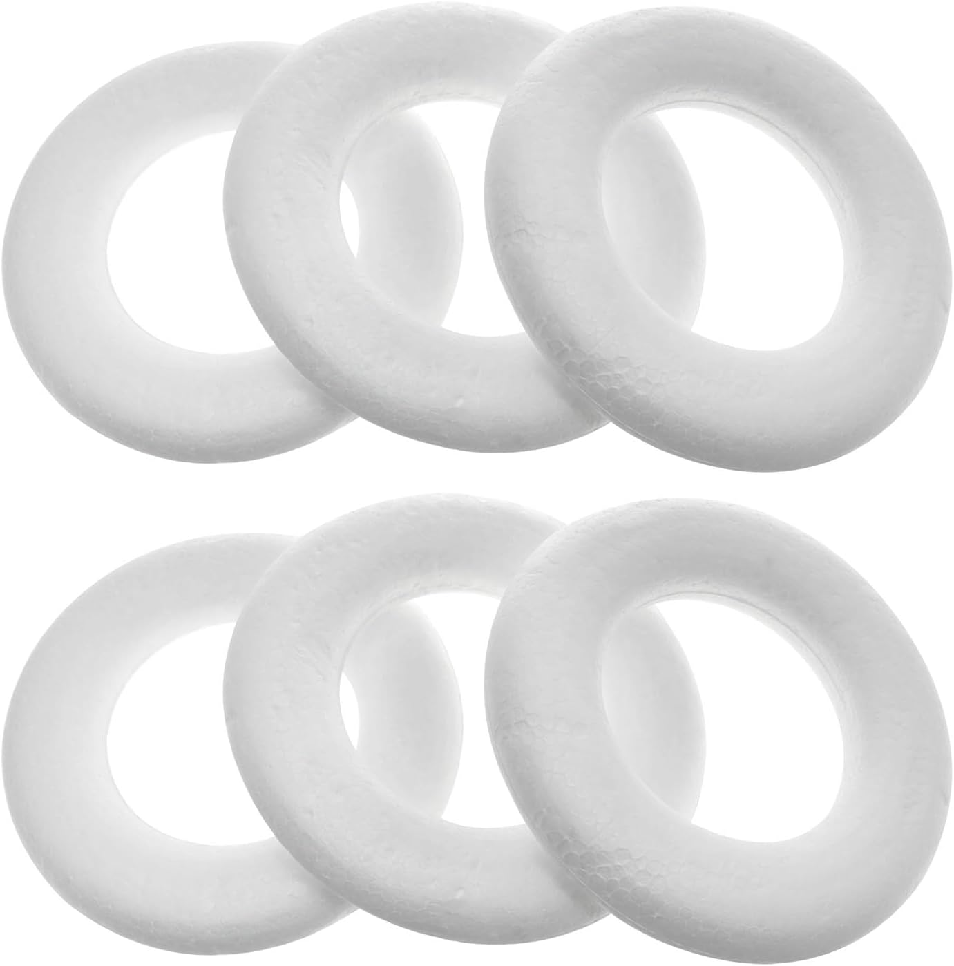 Lovelysp 4 Inch Foam Wreath Form Circle 6PCS White