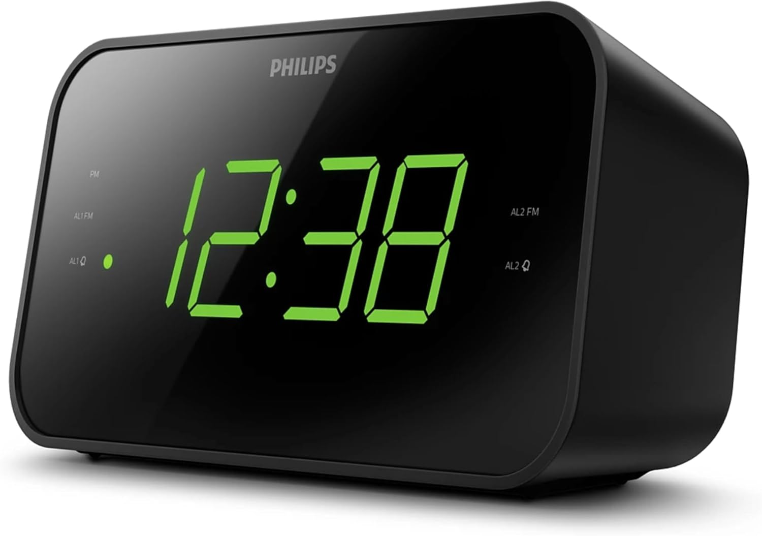 Philips Dual Alarm Clock Radio with FM Sleep Timer and Battery Backup - Black
