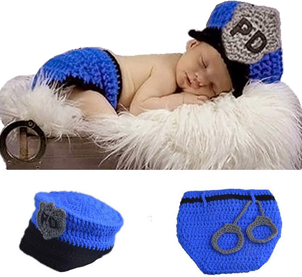 Newborn Baby Crochet Costume Photography Prop Set