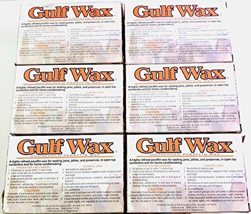 Lot of 6 16oz Paraffin Canning Candles Gulf Wax