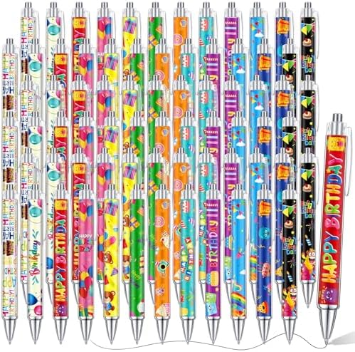 Cholemy 96 Pcs Birthday Pens Bulk Happy Birthday Ballpoint Pens