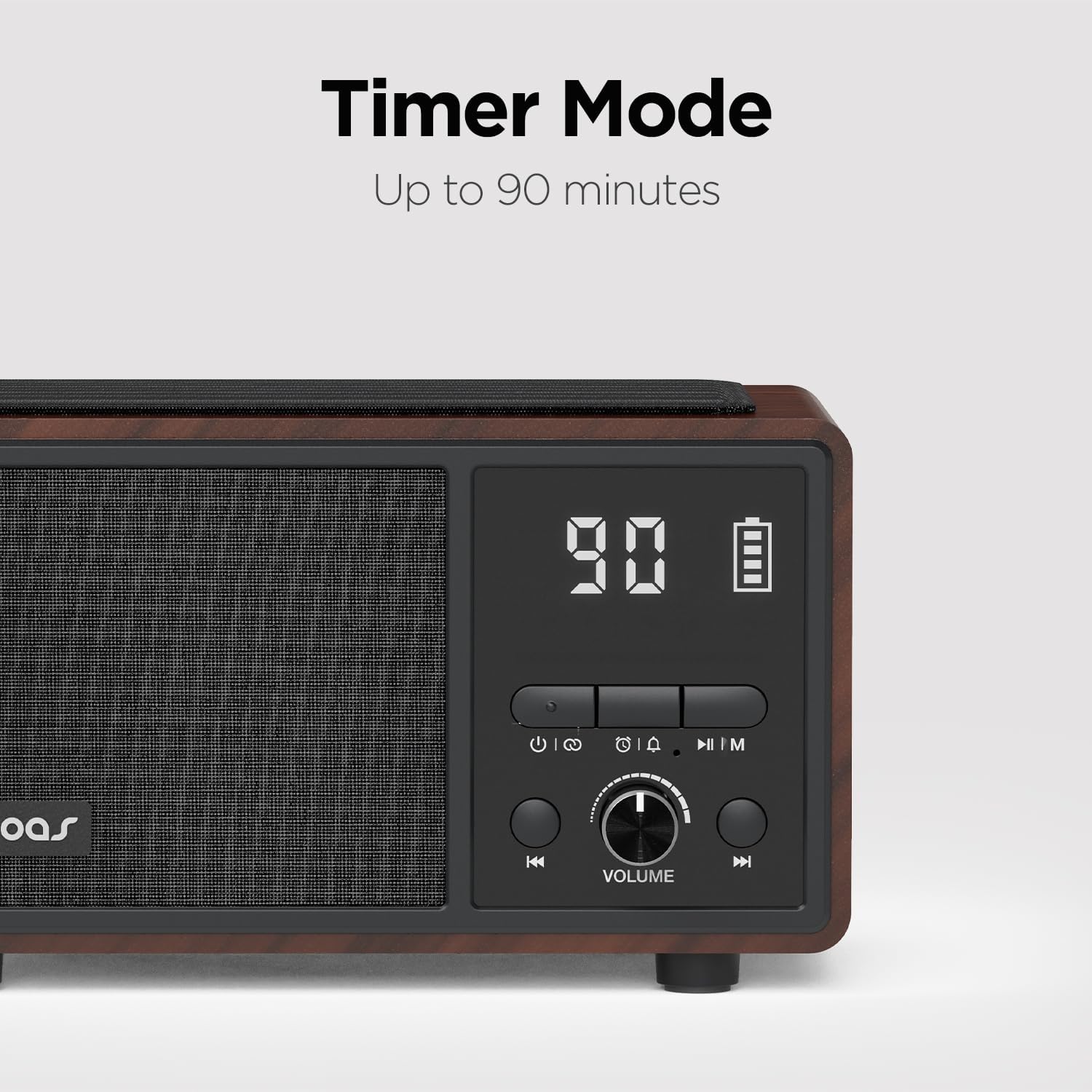 mooas Retro Bluetooth Radio Speaker with Clock and Wireless Charger