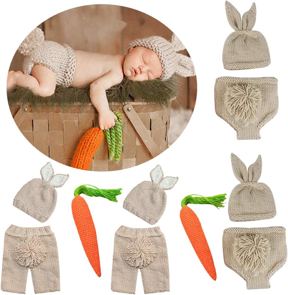 Newborn Baby Easter Carrot Rabbit Posing Prop Set