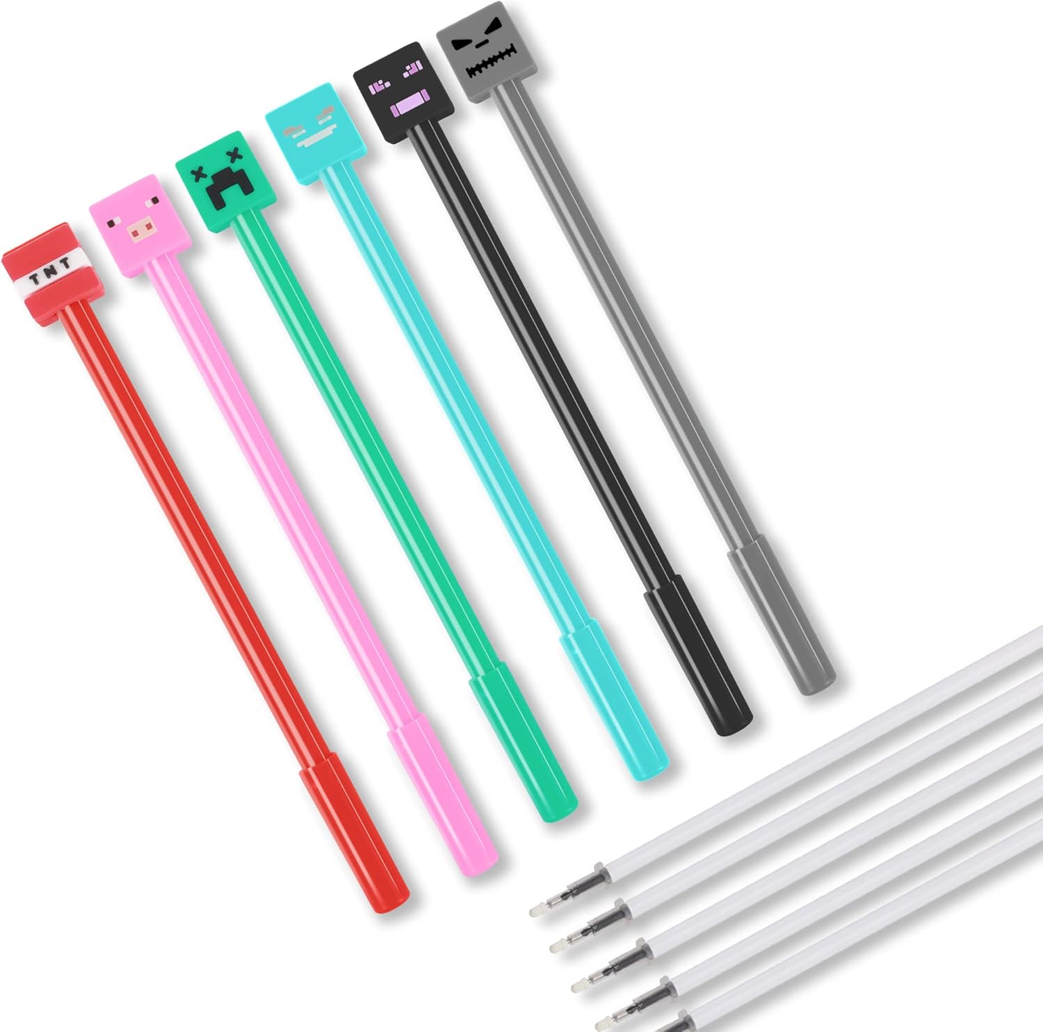 24 Pcs Pixel Miner Themed Gel Pens Party Favors