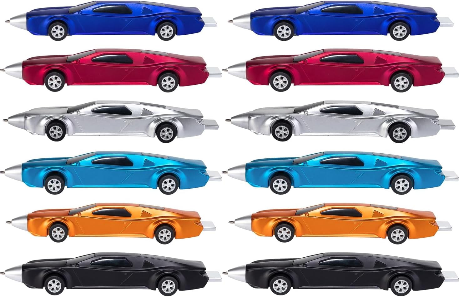 12PCS Racing Car Ballpoint Pens for Kids School Supplies Gifts Blue Ink