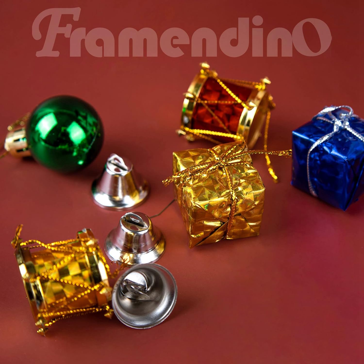 Framendino 20 Pack Mini Jingle Bells with Hooks Silver