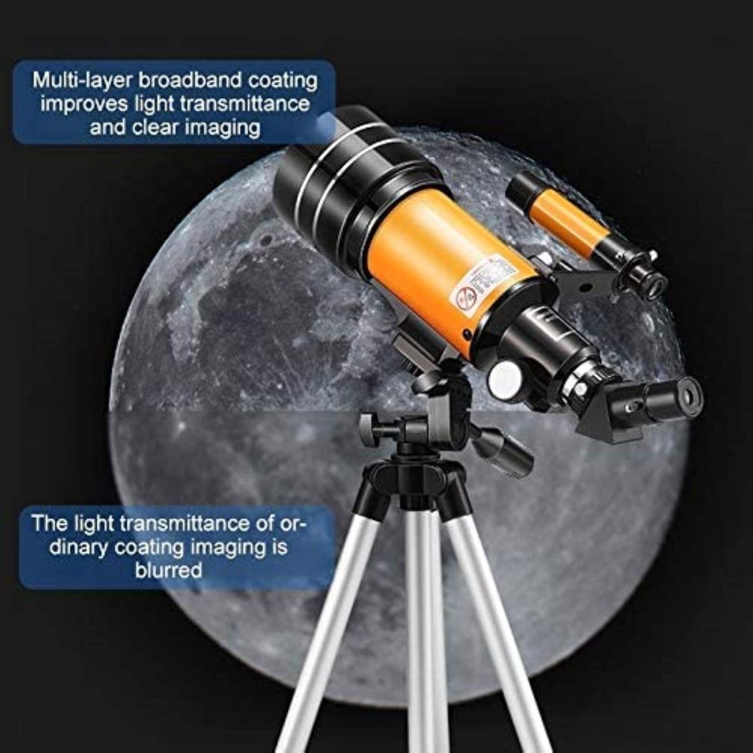 High-Definition Stargazing Refracting Telescope for Indoor Outdoor Use