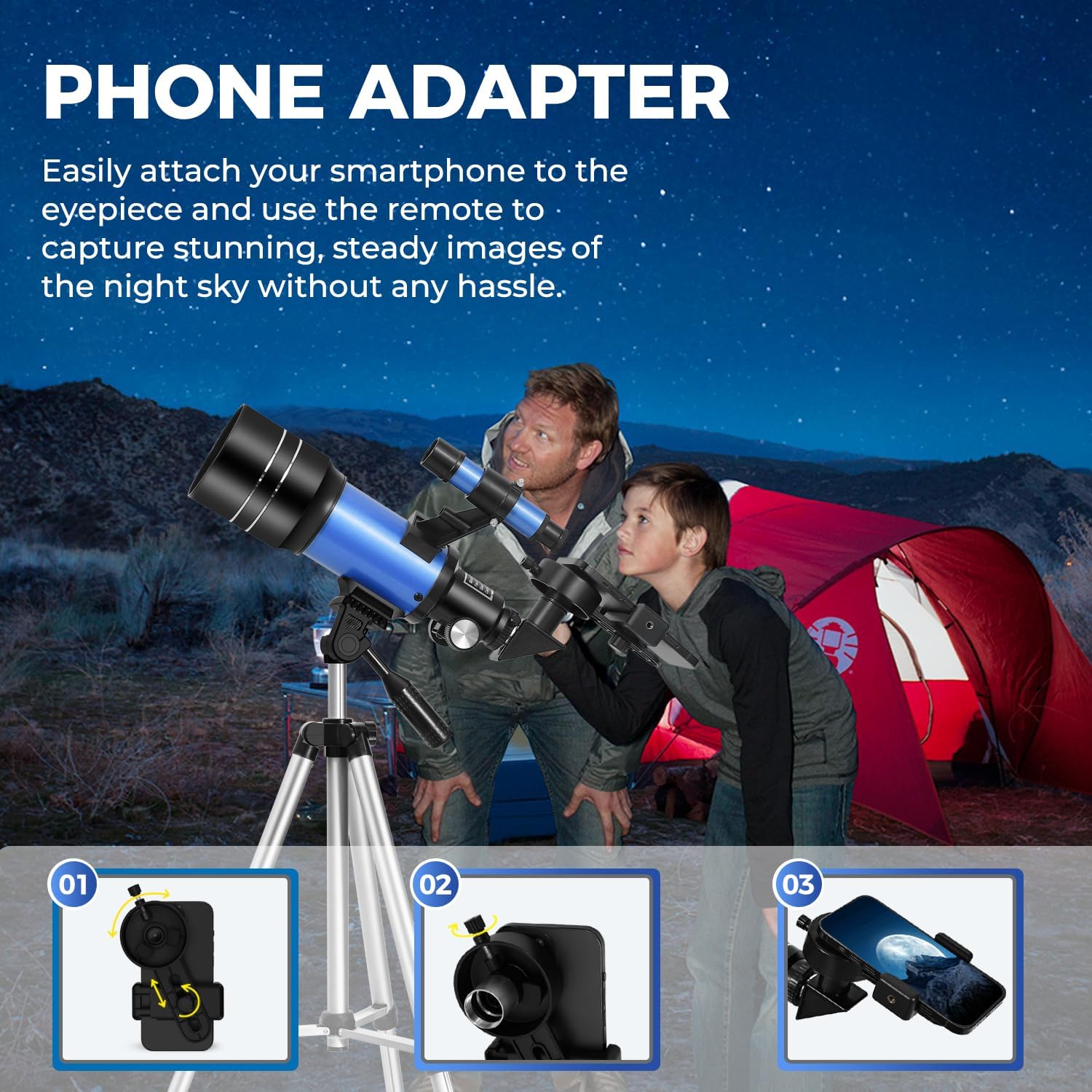 ESAKO Telescope for Kids and Beginners with 3 Eyepieces